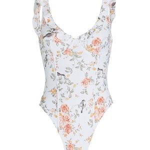 WeWoreWhat Ruffled Flower One Piece NWT XS